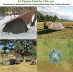 GEERTOP Ultralight 2 Person Backpacking Tent 4 Season Waterproof Camping Tent Double Layer Cold Weather Easy Set Up Tents for Family Camp, Hiking, Hunting Outdoor Mountaineering Travel