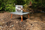 Crazy Creek Pack Table, Compact 12" x 12" Outdoor Folding Table, Gray and Orange