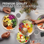 Wheat Straw Dinnerware Sets for 4 - Alternate To Plastic Dinnerware Set - Dishwasher Safe Microwave Plates - Lightweight Wheatstraw Dishes - Unbreakable Camping Plates & RV Dishes