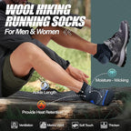 ANTSANG 6 Pairs Merino Wool Ankle Hiking Running Socks Compression Thick Cushion Breathable No Show Socks for Men Women