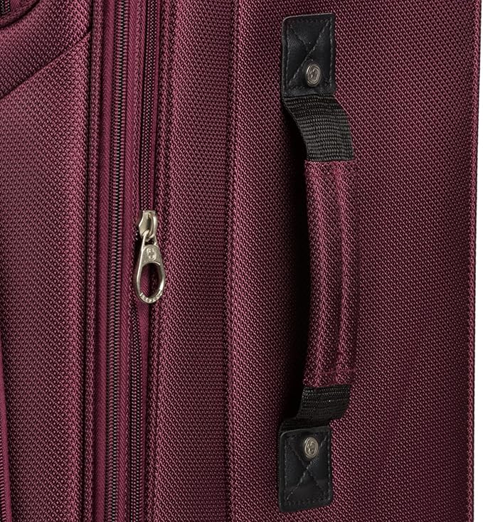SwissGear Sion Softside Expandable Luggage, Merlot, Checked-Medium 25-Inch