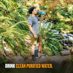 GRAYL GeoPress 24 oz Water Purifier Bottle - Filter for Hiking, Camping, Survival, Travel (Bali Blue)