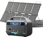 Portable Power Station with Solar Panel 100W, Solar Generator 1200W Peak, 576Wh LiFePO4 Battery with AC Outlets, 1.5Hour Fast Charging for Home & Emergency, Hurricane, CPAP