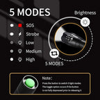 LED Flashlights, 2 Pack Tactical Flashlight High Lumens Lights with 6Pack AAA Batteries Portable Waterproof Zoomable Flashlight with 5 Mode for Camping/Outdoor/Hiking/Gift-Giving/Emergency