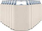 Blank Beer Can Coolers Sleeves (14-Pack) Soft Insulated Beer Can Cooler Sleeves - HTV Friendly Plain Can Sleeves for Beer Cans & Bottles - Blanks for Vinyl Projects Wedding Favors & Gifts (Stone)
