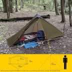 LANSHAN Ultralight Tent 3-Season Backpacking Tent for 1-Person or 2-Person Camping, Trekking, Kayaking, Climbing, Hiking
