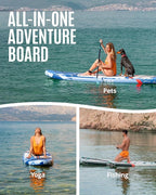 ZLX 11'6" Extra Wide Inflatable Stand Up Paddle Board SUP, Stable Non-Slip Deck Pad, Unique Fin System and Premium iSUP Accessories - Portable Backpack & Upgraded Pump for Adults, All Skill Levels