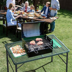 VILLEY Grill Table, 3ft Folding Camping Table with Aluminum Adjustable Legs, Portable Lightweight Camp Table for Beach Picnics and Outdoor Cooking