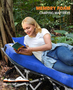 4 Inch GAIALOOP Extra Thick Memory Foam Camping Mattress, Roll Up Floor Sleeping Mat Camp Cot Mattress Pad Travel Camping Couch Bed for Guest Adults Side Sleepers