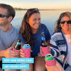 Blank Beer Can Coolers Sleeves (30-Pack) Soft Insulated Beer Can Coolies - HTV Friendly Plain Koolies in Bulk for Beer Cans & Bottles - Coolie Blanks for Vinyl Projects & Wedding Favors (Hot Pink)