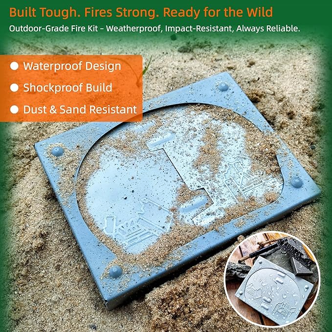 Survival Fire Starter Kit - Ferro Rod & Magnesium Fire Starter Compact Stove with Flint and Steel to Firestarter Fireplace Pit for Outdoor Camping Bushcraft Hiking Emergency Gadgets