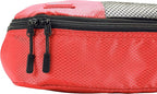 Amazon Essentials 4-Piece Packing Cubes Travel Accessories Set, Luggage Organizer with Double Zipper, Mesh Top, 100% Polyester, 2 Medium/2 Large, Red (Previously Amazon Basics)