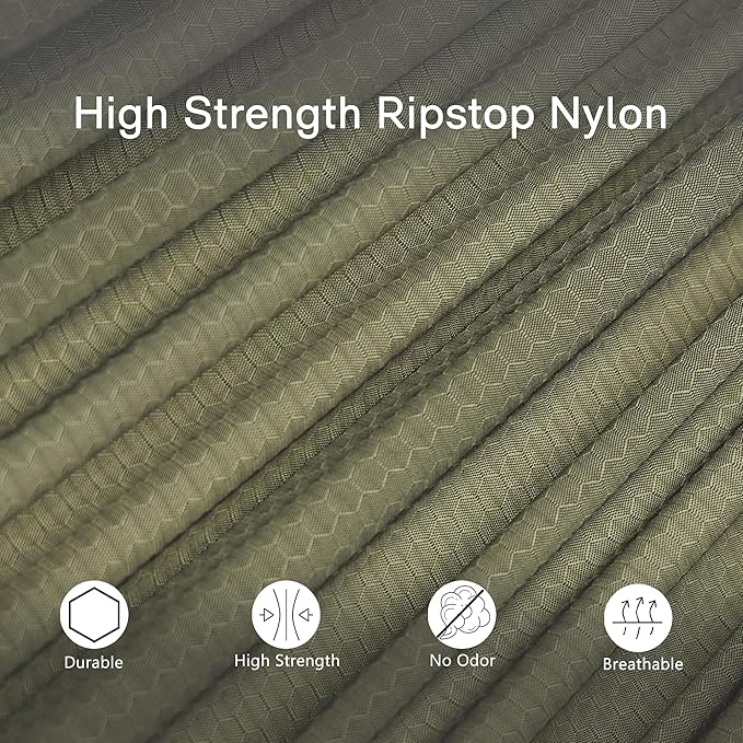 onewind 11ft Camping Hammock with Bugnet, Portable Double Hammock with Mosquito Net, Backpacking Hammock with Net Adjustable Ridgeline Tree Straps for Outdoor Hiking Backpacking, OD Green