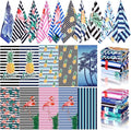 EBOOT 10 Pack Oversized Beach Towel Set Extra Large Pool Towels Microfiber Quick Dry Swim Blanket for Adult Women Men Face Hand Body Bath Travel Pool(Novel Color,28 x 59 Inch,Flamingo)