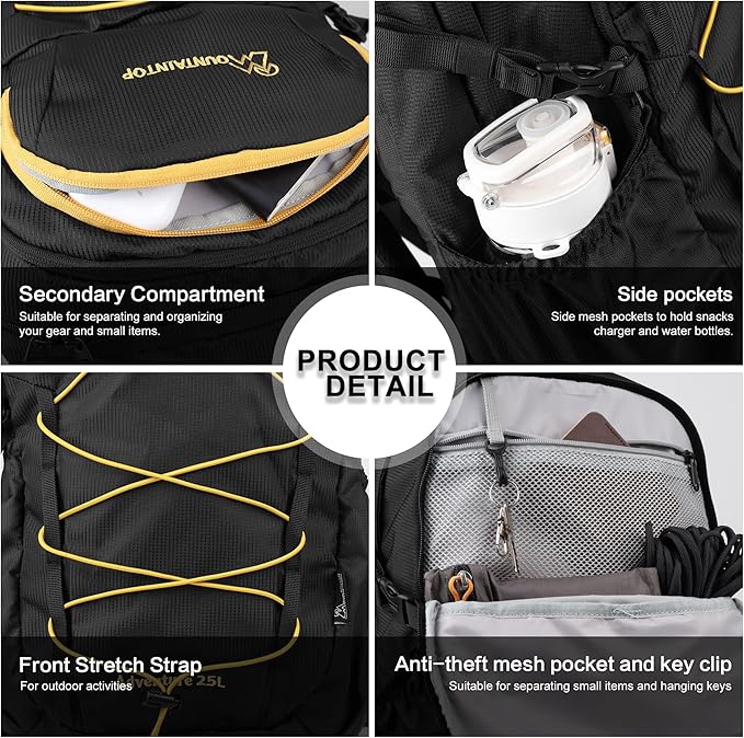MOUNTAINTOP Hiking Backpack,25/30L Camping Backpack, Men Women Hiking Daypack Lightweight Travel Backpack for Climbing