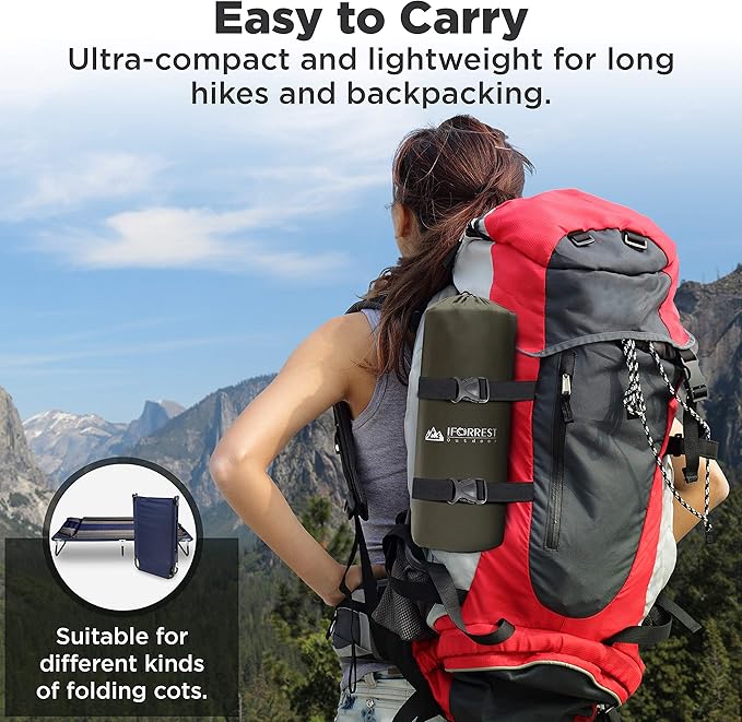 IFORREST Camping Pad with Armrest & Pillow - Self-InflatingAir Mattress, Rollover Protection, Ultra-Comfortable Mat, Lightweight for Tent, Cot, Backpacking(L/XL)