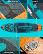 Bigfly 11'6×35" Super Wide Inflatable Stand Up Paddle Board, Ultra Stable Wide SUP for 2+1 People/Family/Big Size, 100L Backpack, All-Round Sup Board, US Big Fin