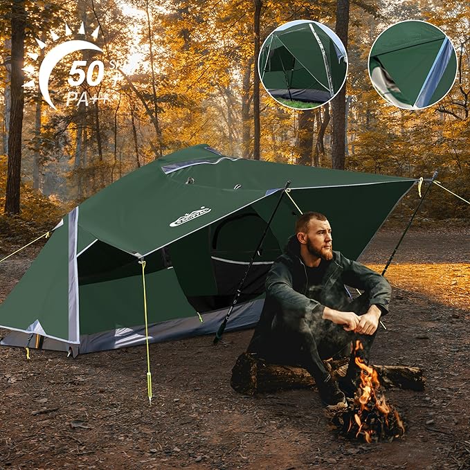 1 Person Backpacking Tent Waterproof Windproof Single Person Tent Lighweight Compact One Person Tent for Camping, Hiking