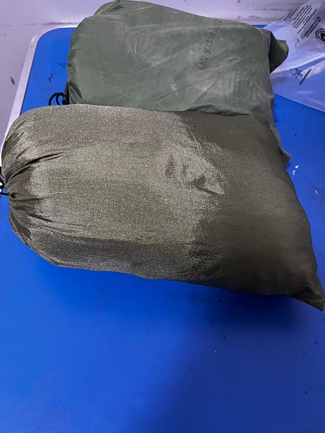 Camping Hammock with Rain Fly Tarp and Mosquito Net with Tree Straps，1/2 Person Portable Hammocks with Rain Cover for Indoor Outdoor Backpacking Hiking Travel Yard Activities Green