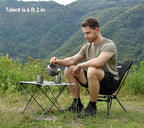 MARCHWAY Lightweight Folding Camping Chair, Portable Foldable Compact for Outdoor Camp, Travel, Beach, Picnic, Festival, Hiking, Backpacking, Supports 330Lbs (Black)