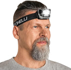 Foxelli LED Headlamp Flashlight for Adults & Kids, Running, Camping, Hiking Head Lamp with White & Red Light, Comfortable Headband, Lightweight & Waterproof, 3 AAA Batteries