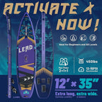 Lead 11‘ x 33" / 12’×35" Inflatable Stand Up Paddle Board - Premium SUP Board Kit - Ultra Stable Paddleboard for Adults & Youth - All Skill Levels - for Lakes, Oceans