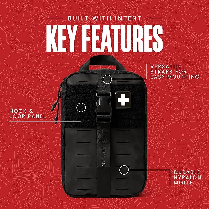 MY MEDIC MyFAK Standard Ifak First Aid Kit - 132 Life Saving Trauma and Medical Items - HSA FSA Eligible Survival Kit for Camping or Your Car - Black