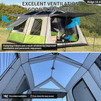 Tenplay 2-8Person Instant Pop-Up Family Tent,Family Large 2 Room Camping Tent, Easy Setup in 60s,Includes Rainfly,Room Divider,Carry Bag, Large Cabin Multi Room Tents for Camping Hiking Sleepover