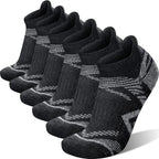 ANTSANG 6 Pairs Merino Wool Ankle Hiking Running Socks Compression Thick Cushion Breathable No Show Socks for Men Women