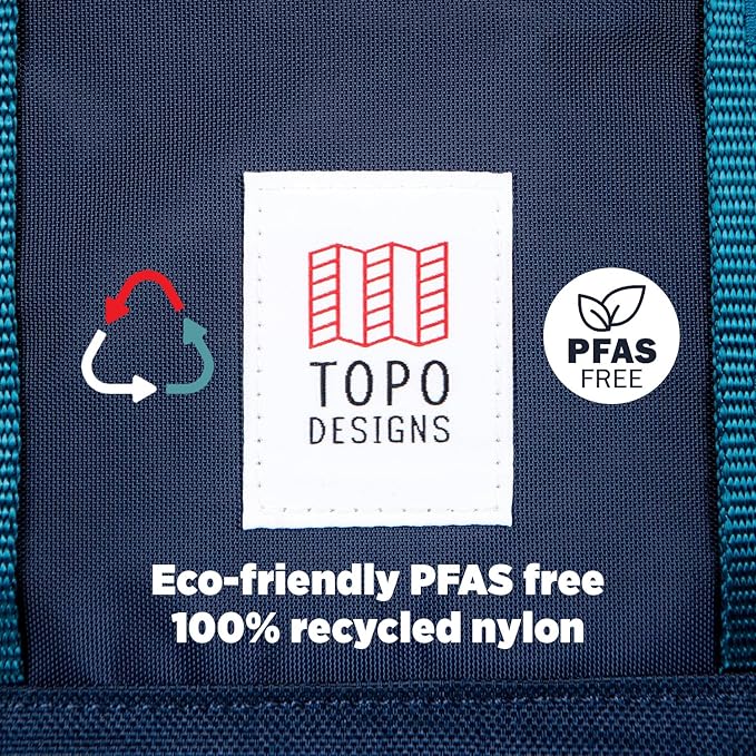 Topo Designs Global Travel Bag – 30L or 40L - Carry-On Compliant Most Airlines, Durable Travel Duffel Bag, Clam Shell Main Pocket, Laptop Sleeve, Backpack, Luggage (30L / Navy/Sahara)