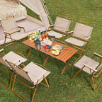 BOOSDEN Portable Folding Camping Table, Outdoor Low Picnic Table, Aluminum Roll-up Camping Table with Carry Bag, Lightweight Foldable Camp Table for Beach,Party, Patio, BBQ, Travel, Backyard