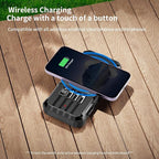Solar Charger Power Bank 49800mAh Wireless Charger QC 3.0 Fast Charging Power Bank 8 Outputs 4 Inputs Solar Portable Charger Compatible with All Mobile Devices,SOS/Strobe/Strong Flashlights (Black)