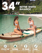 Bigfly Inflatable Stand Up Paddle Board 11’*34”*6”, Blow Up Paddle Board for Adults,with Detachable Fins, Pump, Floating Paddle, Safety Leash,Backpack