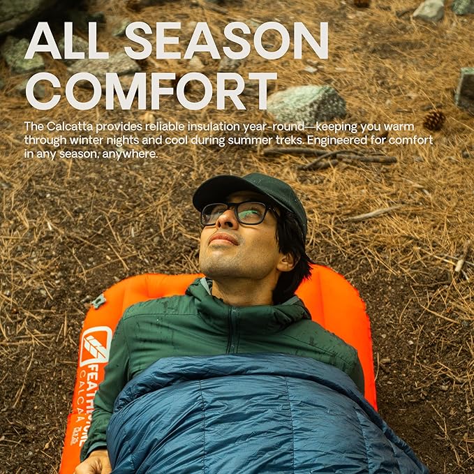 Featherstone Calcatta Air Sleeping Pad for Camping, Hiking, & Backpacking - Inflatable, Ultralight, Warm, 4 Season, & Comfortable - R-Value 5.6