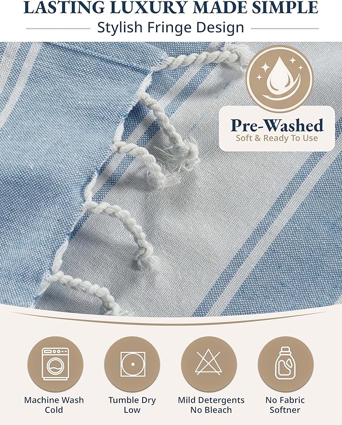 LANE LINEN Beach Towels 6 Pack, Bulk Beach Towels Oversized, Pool Towels for Adults, Pre-Washed, Sand Free Beach Towel, Fast Drying Beach Towel, 39"x71" - Classic Color