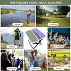 Portable Stool with Shoulder Strap-Pocket Chair for Mountaineering,Picnic,Hiking and Fishing,Handbag Style Bi-Color Foldable Stool