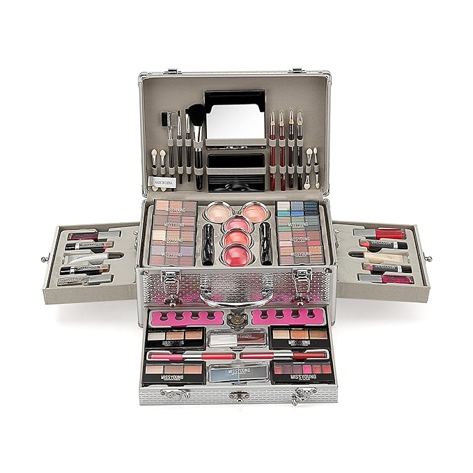 FantasyDay All-in-one Holiday Make up Gift Set | Makeup Kit for Women Full Kit Essential Starter Bundle Include Eyeshadow Palette Lipstick Blush Foundation Concealer Face Powder Mascara Lipgloss Brush