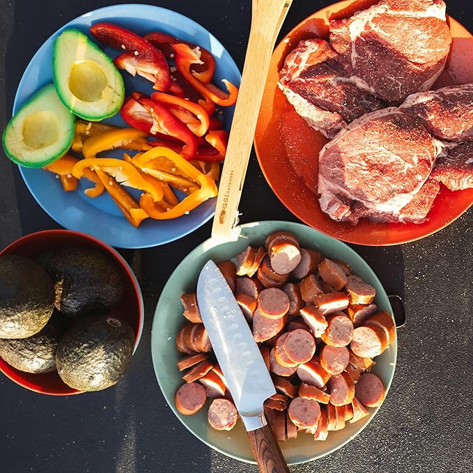 GSI Outdoors Cascadian 1 Person Table Set I 6-Piece Camping, Backpacking Mess Kit, Plastic BPA Free, Plate, Bowl, Mug, Cup & Cutlery Set