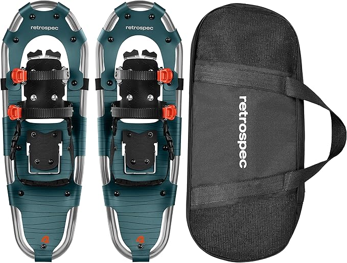 Retrospec Drifter Snowshoe for Men & Women - Aluminum Frames & a Double-Rachet Binding System - Lightweight All Terrain Snow Shoes