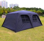 KTT Extra Large Tent 12 Person,Awning Family Cabin Tents,2 Rooms,3 Doors and 3 Windows with Mesh,Straight Wall,Waterproof,Double Layer,Big Tent for Outdoor,Picnic,Camping,Family Gathering