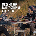 Stainless Steel Camping Mess Kit - Person's Complete Picnic & Camp Dish Set, Includes Plate, Bowl, Cup & Utensils