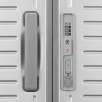 Framelock Max 21” Carry-On Hardshell Zipperless Luggage - Highly Secure Integrated Eazylock™ Mechanism - RightHeight™ Adjustable Handle System - 360° Spinner Wheels - Airline Approved - Glacial Silver