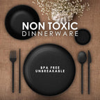 Wheat Straw Dinnerware Sets For 4 - Alternate To Black Plastic Dishes - Dishwasher Microwave Safe Plates And Bowls Sets - Unbreakable Wheat Straw Plates And Bowls - Camping Dishes