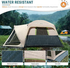 Tents for Camping 6/8/10 Person Camping Tent with Screen Porch, Weatherproof Large Cabin Tent with Rainfly and Carry Bag, Family Tent for Outdoor Camping and Backyard