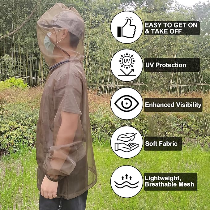 Aventik No-See-Um Mesh Mosquito Jacket Mosquito Pant for Outdoor, Multiple Sizes to Fit Everyone Stay Safe and Cool
