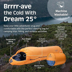 Retrospec Dream 25 Kids Mummy Sleeping Bag for Camping - Insulated, Water-Resistant, Lightweight