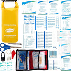 Waterproof First Aid Kit Roll Top Boat Emergency Kit with Waterproof Contents for Fishing Kayaking Boating Swimming Camping Rafting Beach Yellow