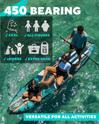 11'6×35" Super Wide Inflatable Paddle Board, Ultra Stable Stand Up Paddleboards for 450lb/3 People/Family/Big Size, Shoulder Strap, 5 Handles, 100L Backpack, All-Round Sup Board, US Fin