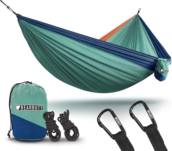 Bear Butt 2 Person Portable Hammock - Backpacking to Camping - Double Hammock for Travel & Outdoor