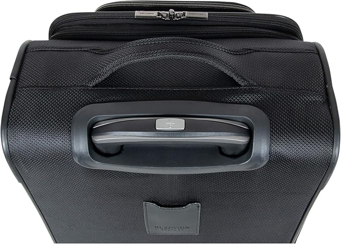 Kenneth Cole REACTION Rugged Roamer Lightweight Softside Expandable 8-Wheel Spinner Luggage, Black, 20-Inch Carry-On